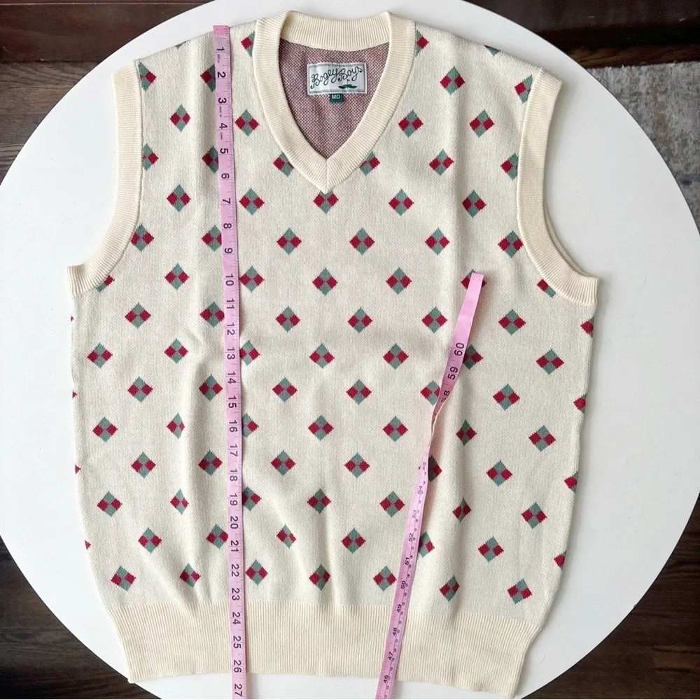 Bogey Boys by Macklemore Diamond Sweater Vest Banana Yellow Size Medium New